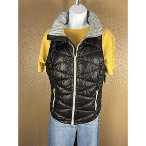So Authentic American Heritage Women’s Black Puffer Vest (NWT) Medium GrayLining